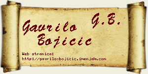 Gavrilo Bojičić vizit kartica
